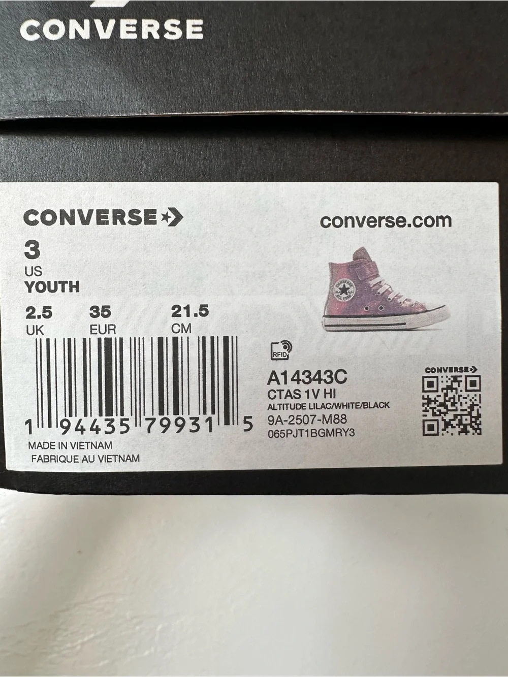 Converse Sparkle Lavender High Top Sneakers